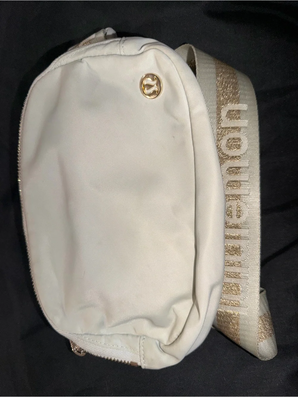 lululemon Cream Crossbody with Branded Strap and Gold Accent